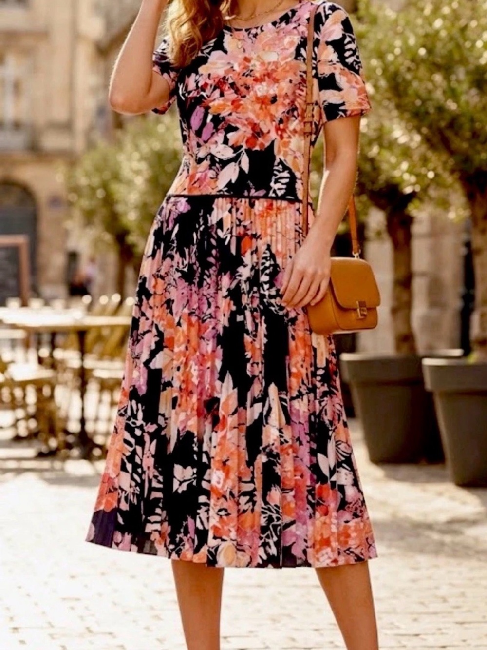 Maggy London Floral Dress Navy Floral Size 14